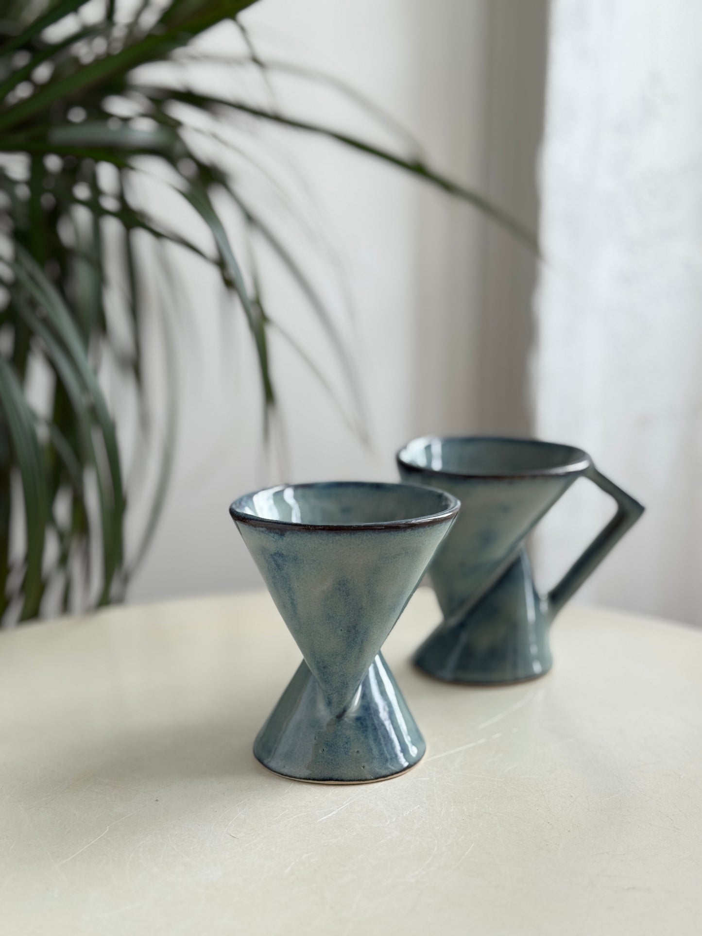 Conic espresso cups - light blue