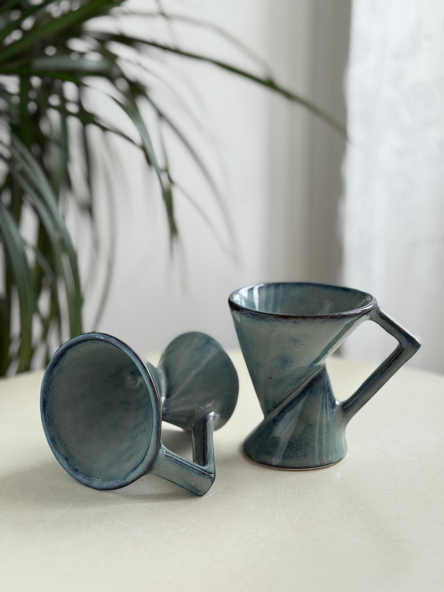 Conic espresso cups - light blue