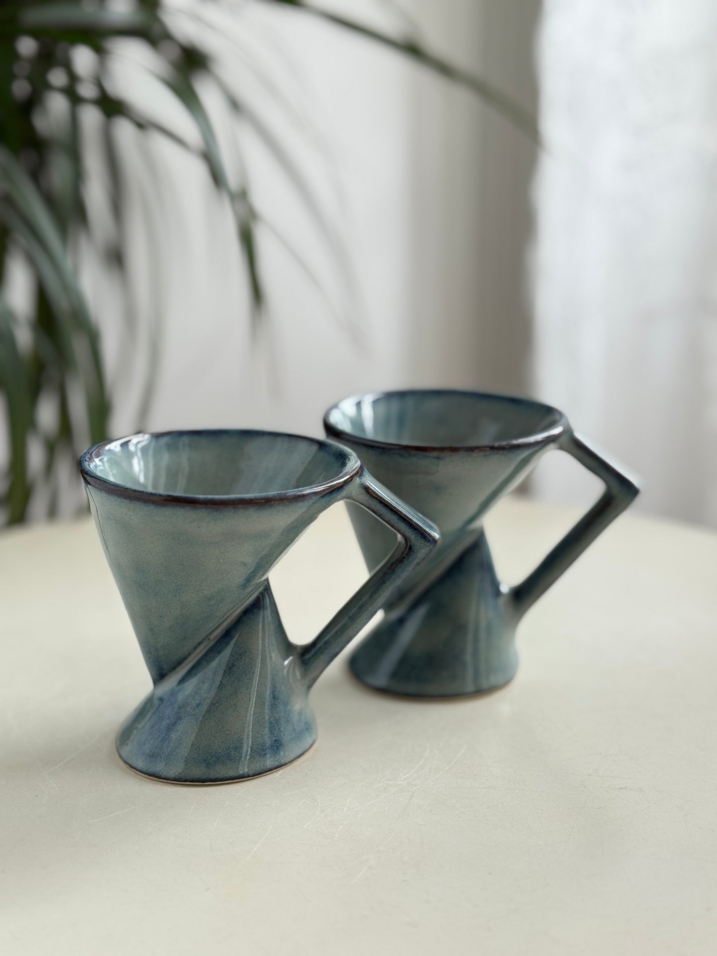 Conic espresso cups - light blue